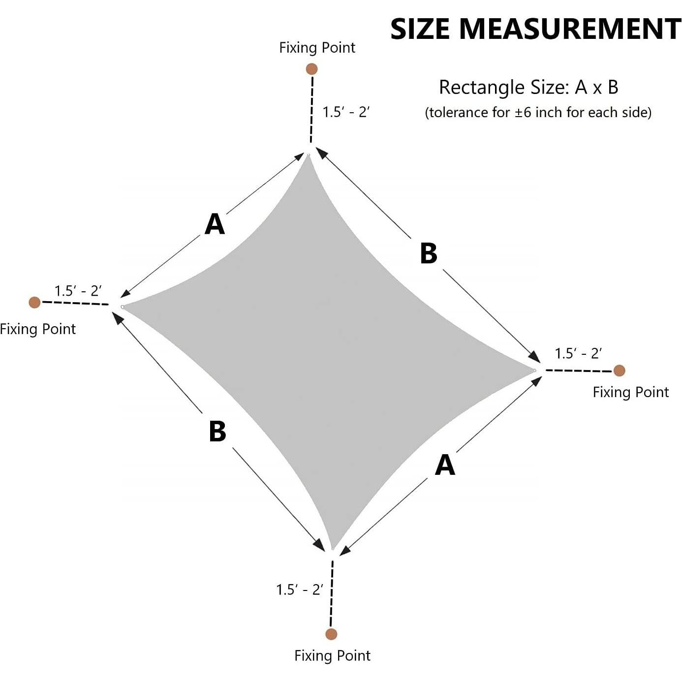 Toldo Sombra Rectangular AsterOutdoor 1.83m x 3.05m Bloqueo UV