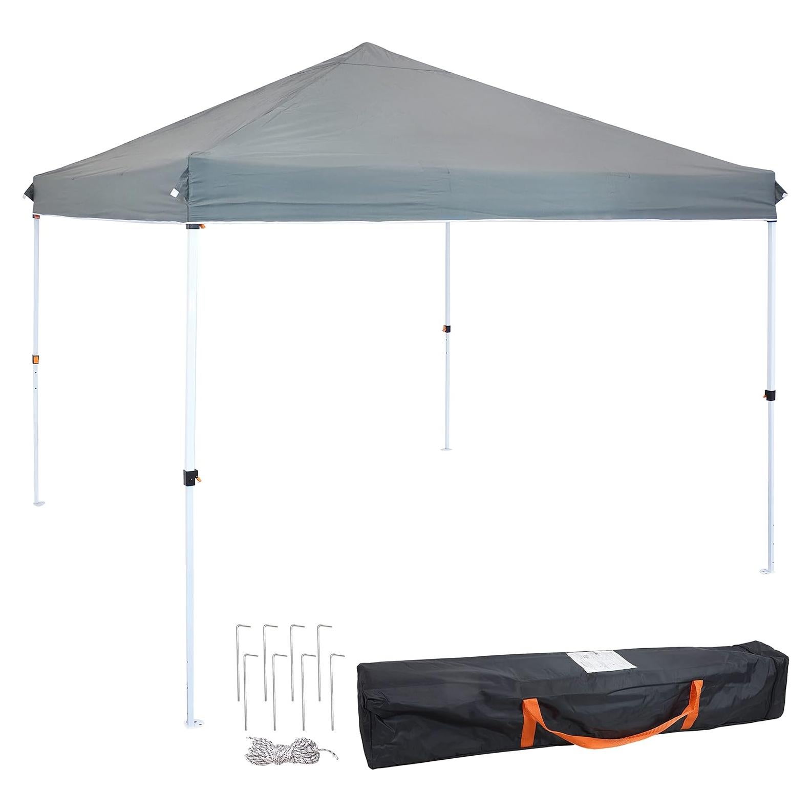 Carpa Plegable Sunnydaze 3.66x3.66m Gris con Bolsa de Transporte