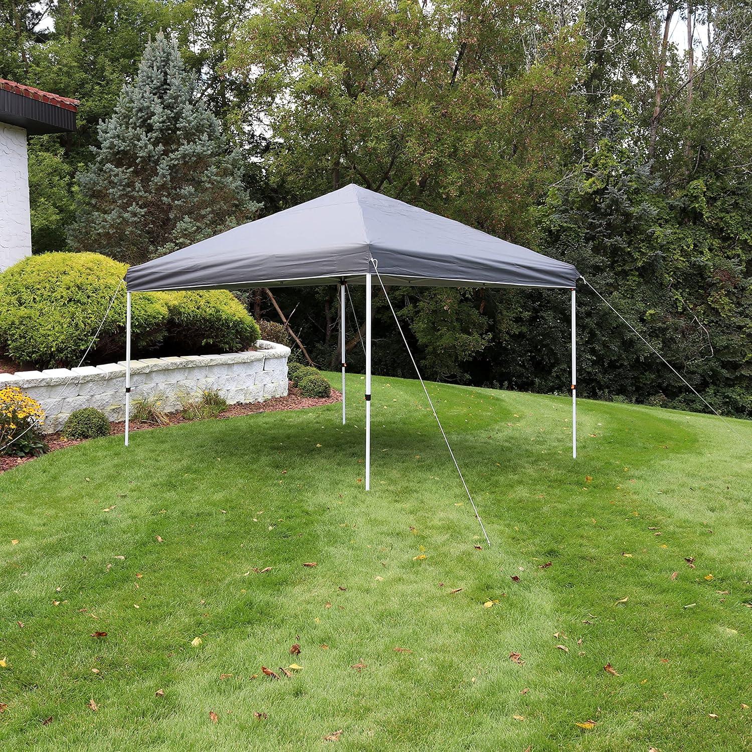 Carpa Plegable Sunnydaze 3.66x3.66m Gris con Bolsa de Transporte