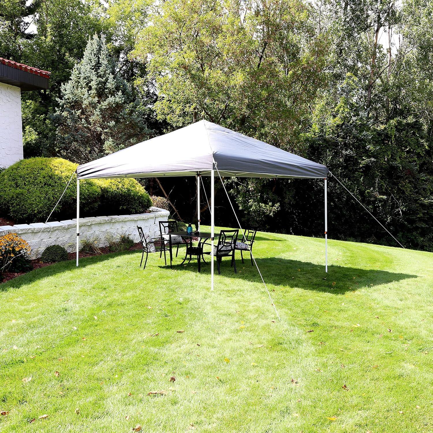 Carpa Plegable Sunnydaze 3.66x3.66m Gris con Bolsa de Transporte