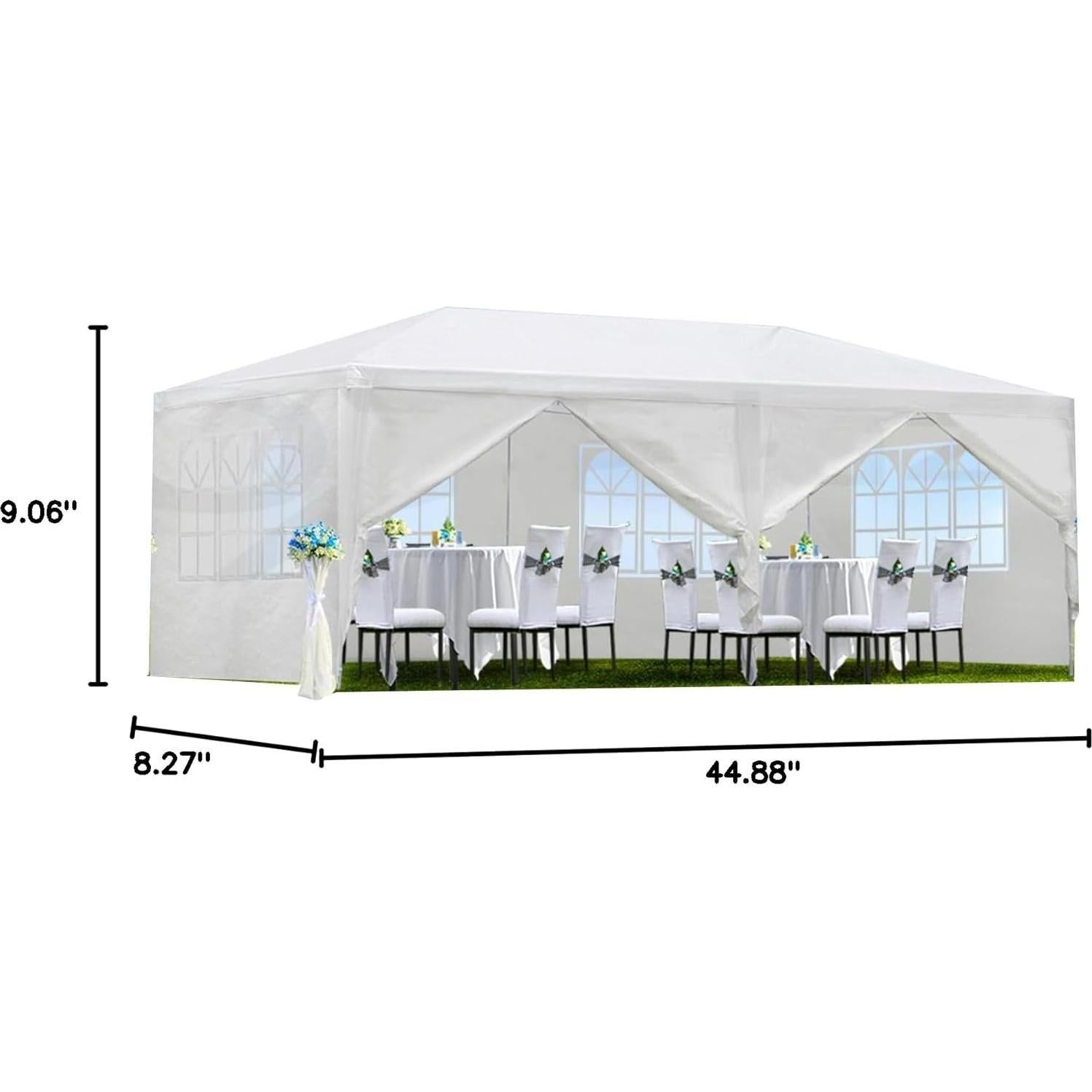 Carpa de Fiesta CuisinSmart 3.05m x 6.1m Impermeable 6 Paredes