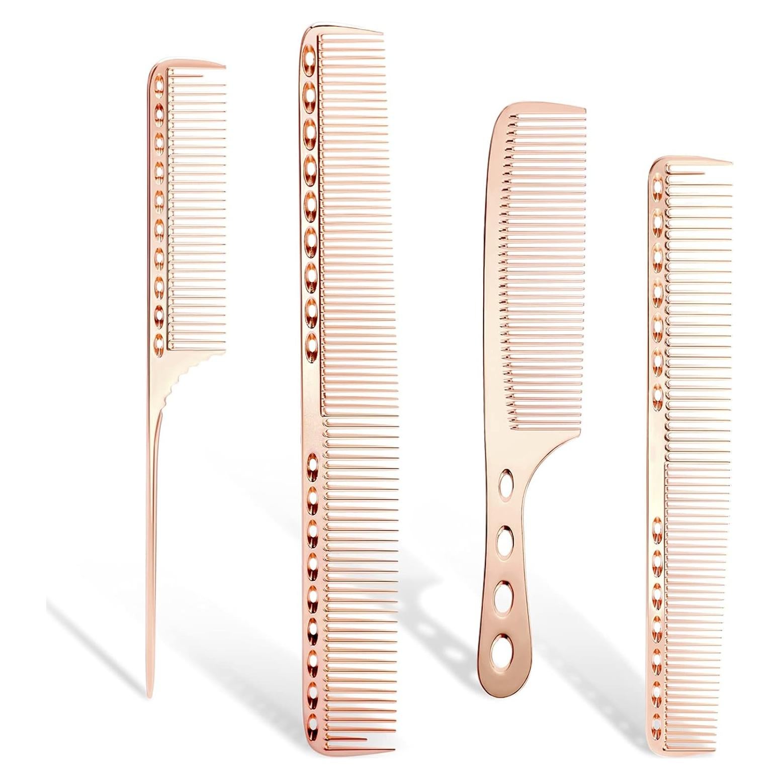 Juego de Peines de Aluminio CG Oro Rosa para Estilizar