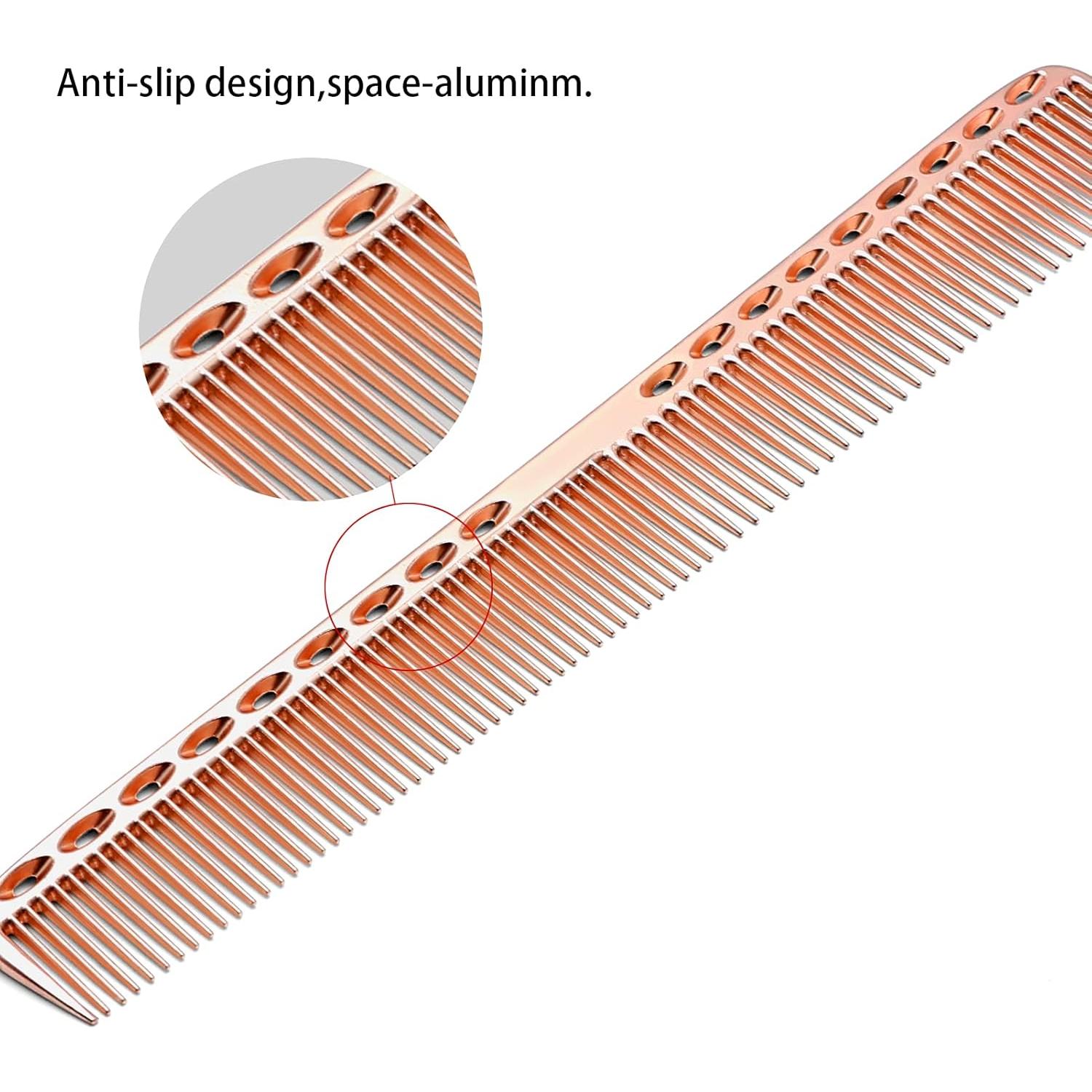 Juego de Peines de Aluminio CG Oro Rosa para Estilizar