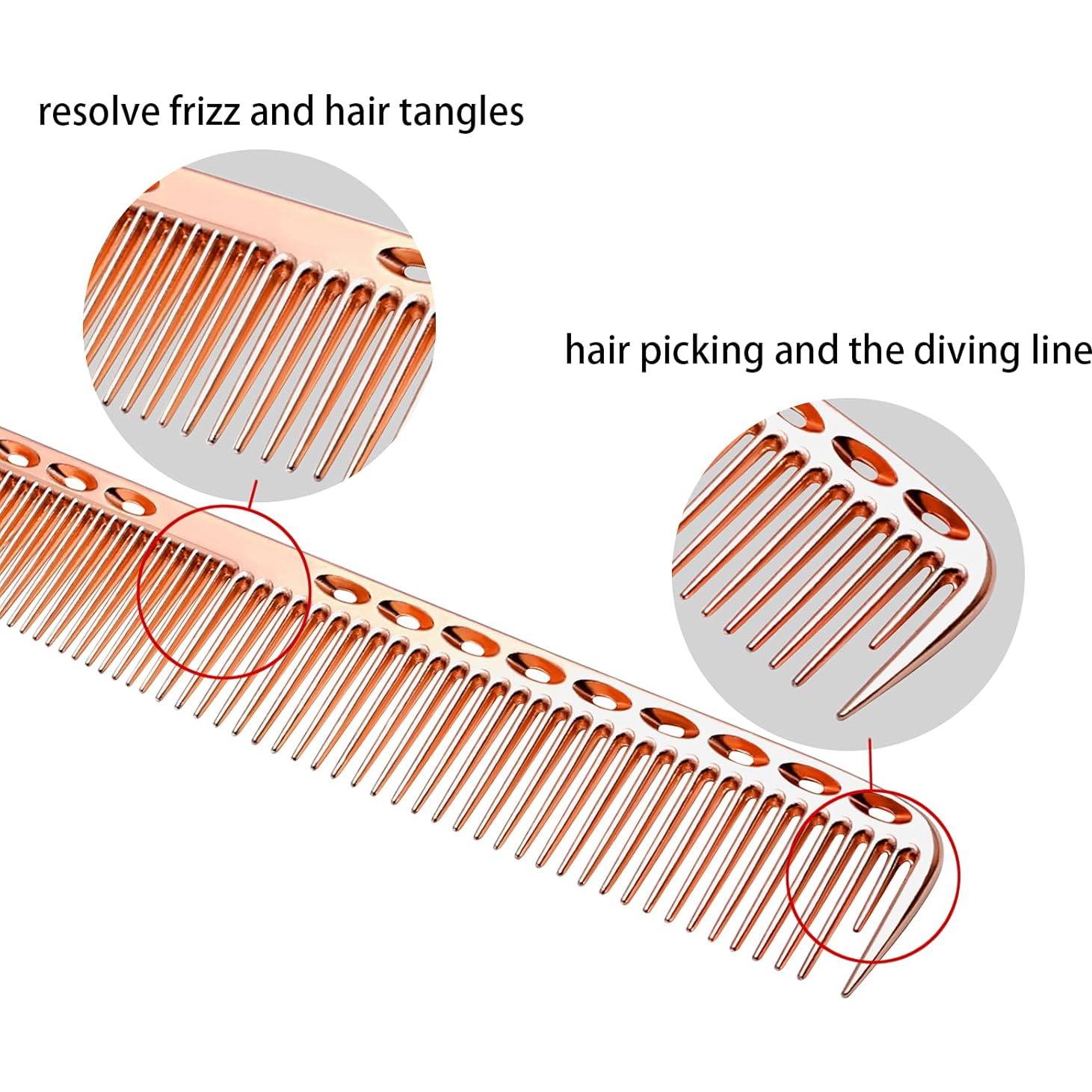 Juego de Peines de Aluminio CG Oro Rosa para Estilizar