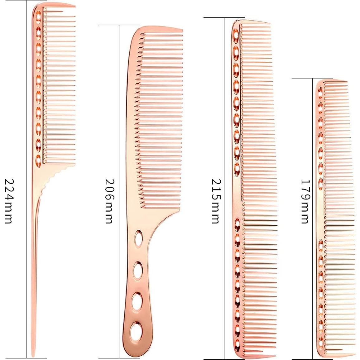 Juego de Peines de Aluminio CG Oro Rosa para Estilizar