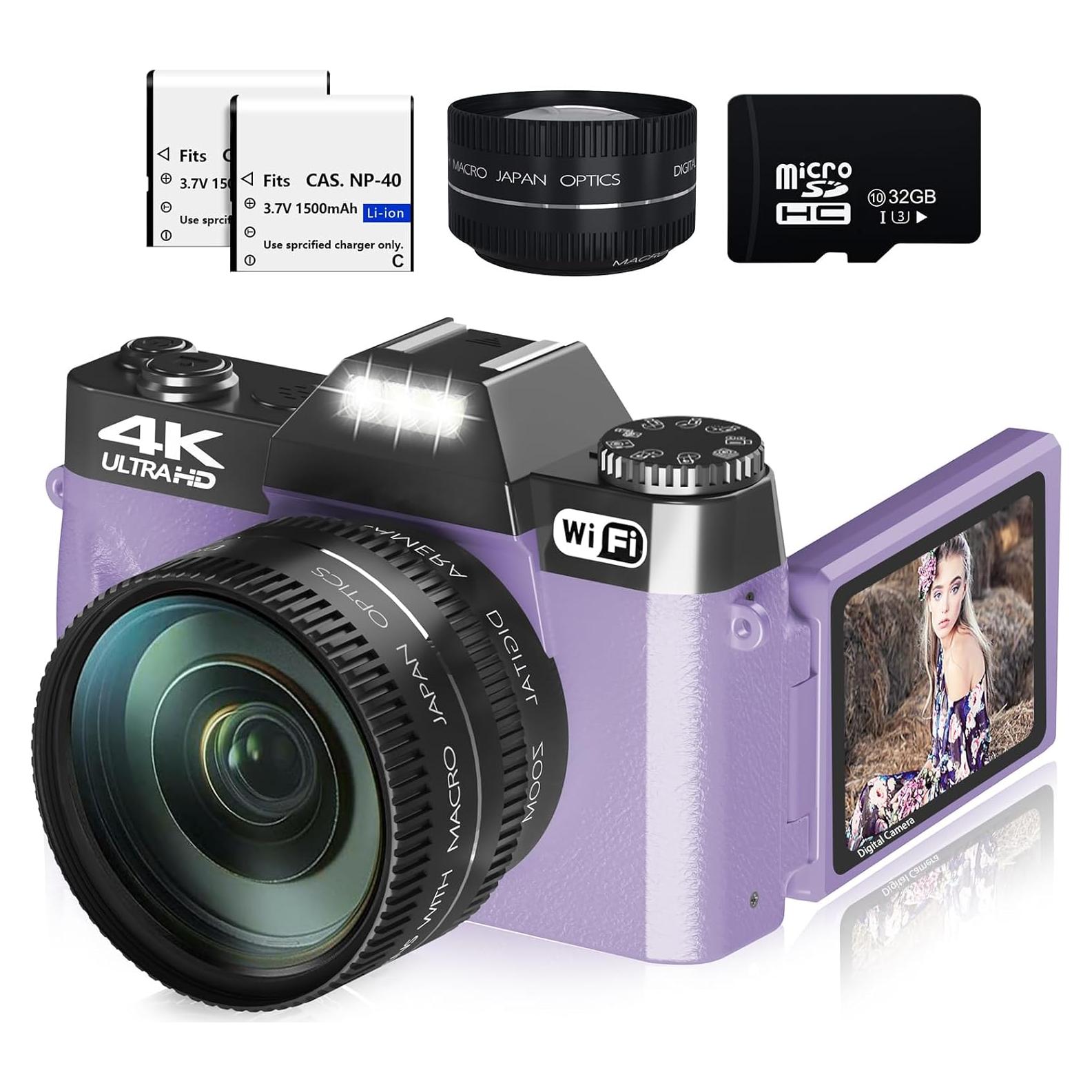 Cámara Digital VETEK WX02 4K 56MP Zoom 16X Gran Angular