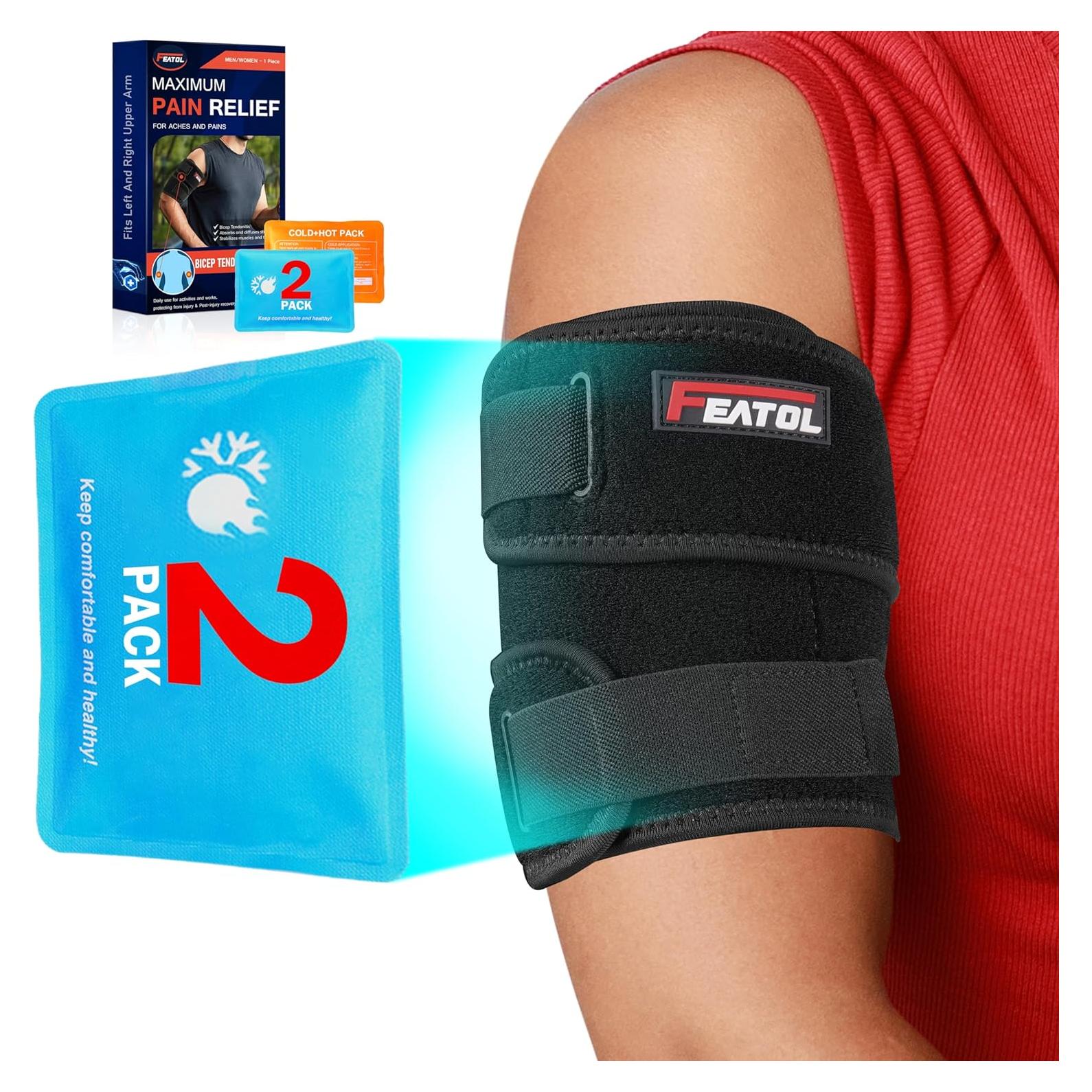 Faja para Tendinitis de Bíceps FEATOL con 2 Paquetes de Hielo
