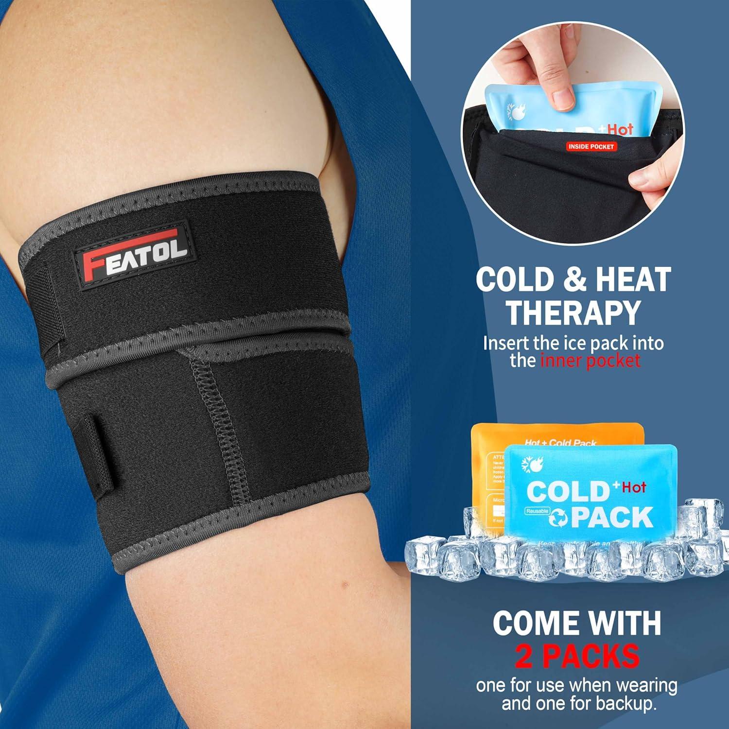 Faja para Tendinitis de Bíceps FEATOL con 2 Paquetes de Hielo