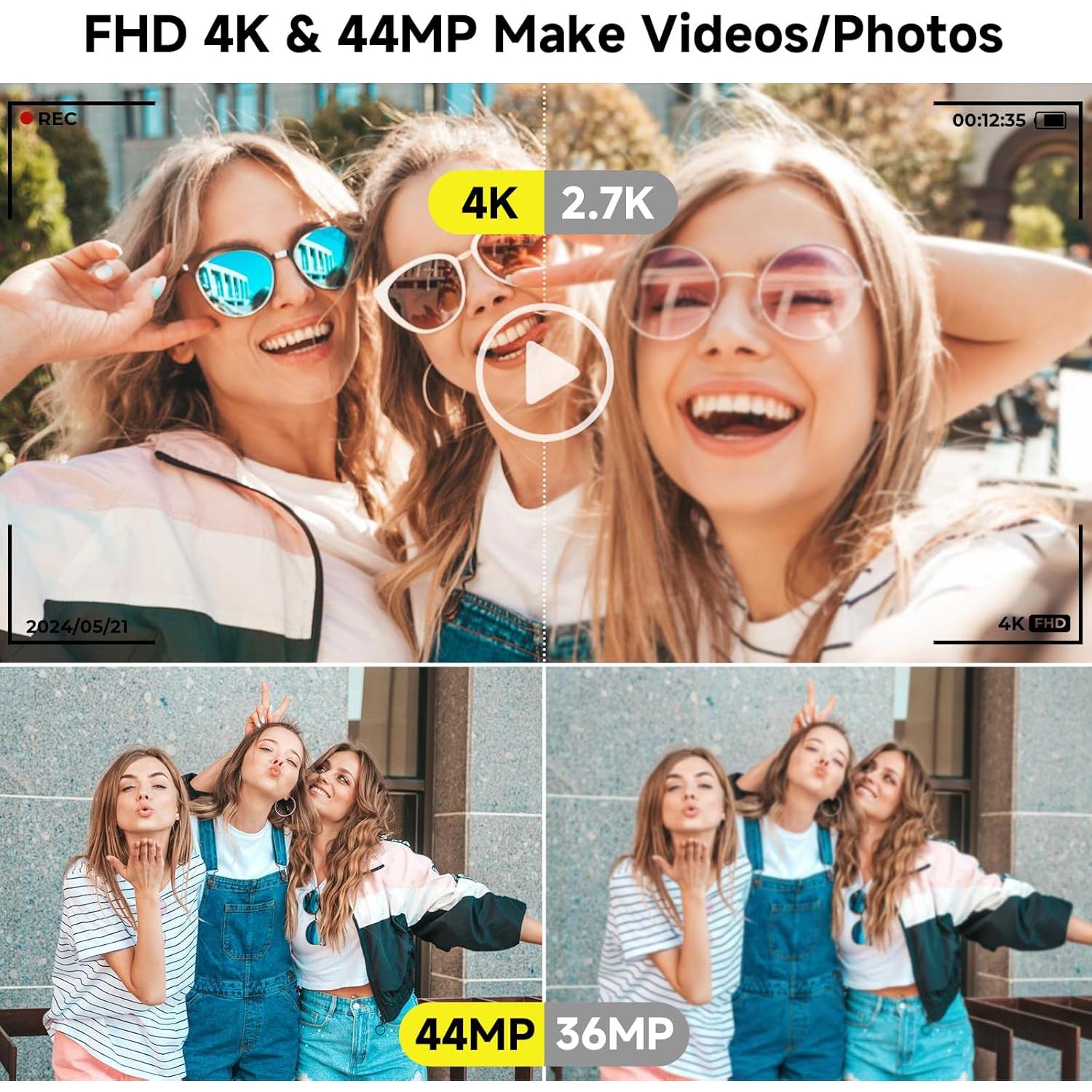 Cámara Digital Ceye CEYEDC06-BL 44MP 4K Azul con Zoom 16x