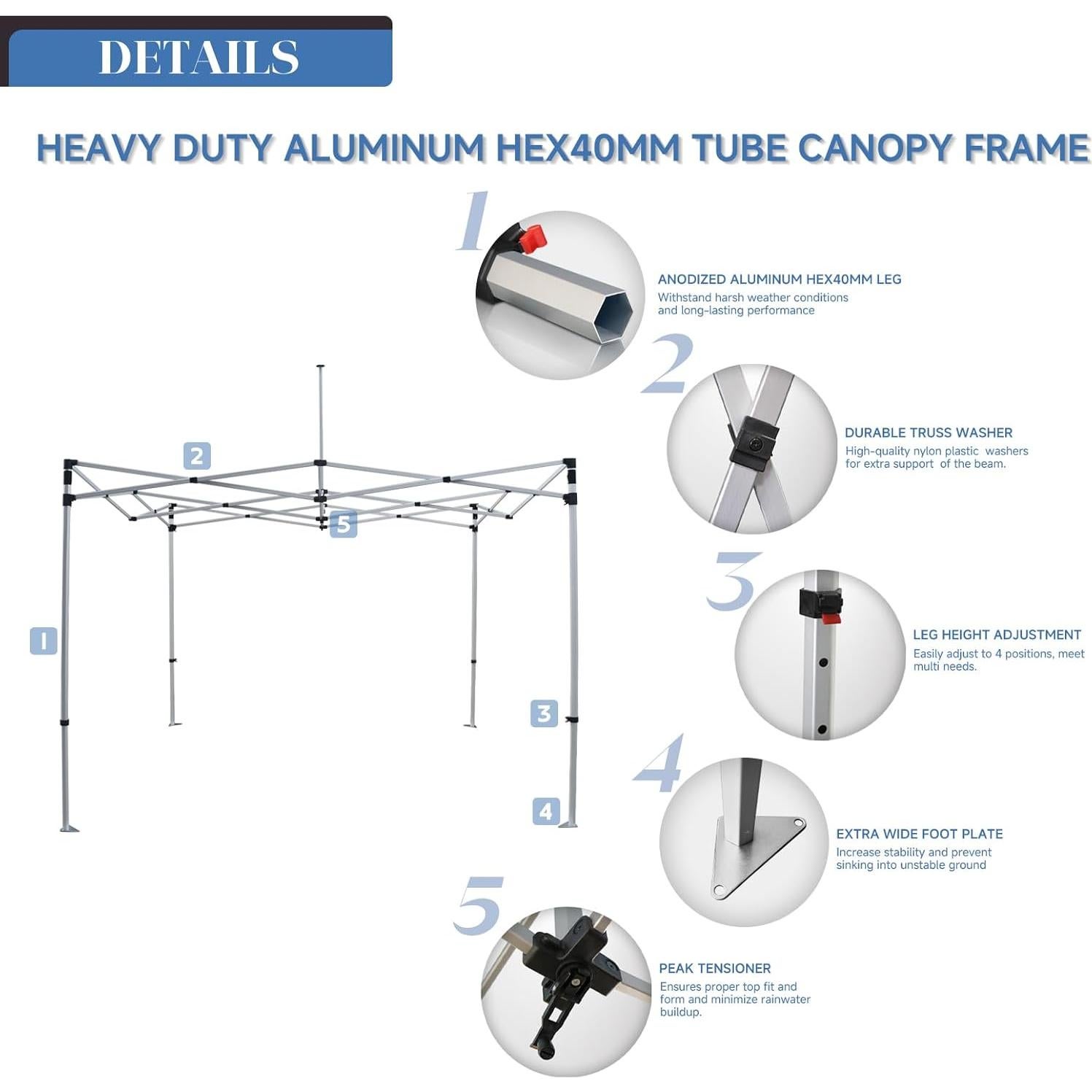 Carpa Pop Up 3x3m Inlun Outdoor Negra Impermeable con Bolsa