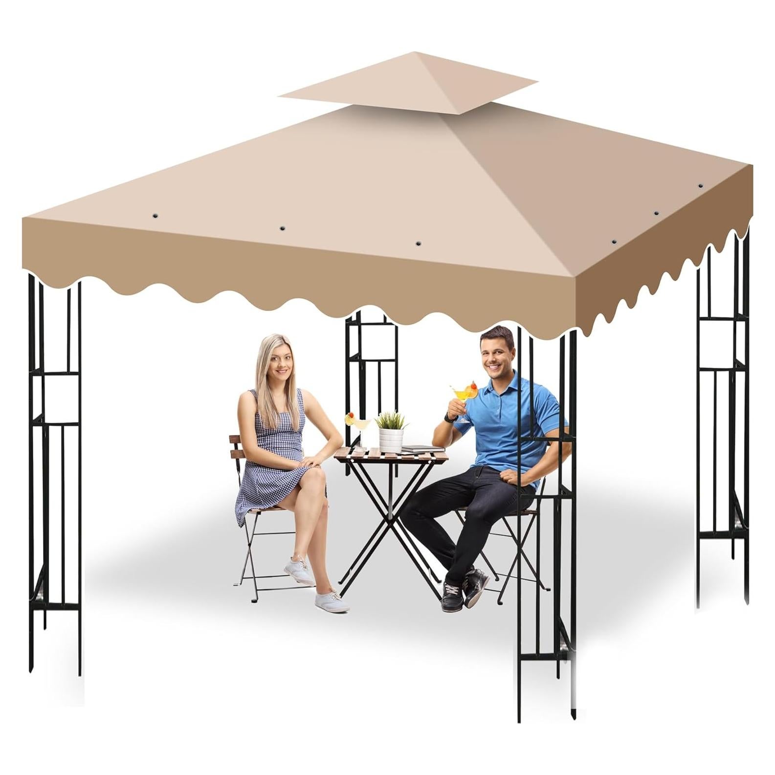 Cubierta de Dosel Reemplazo Qdreclod 10x10 Caqui Impermeable