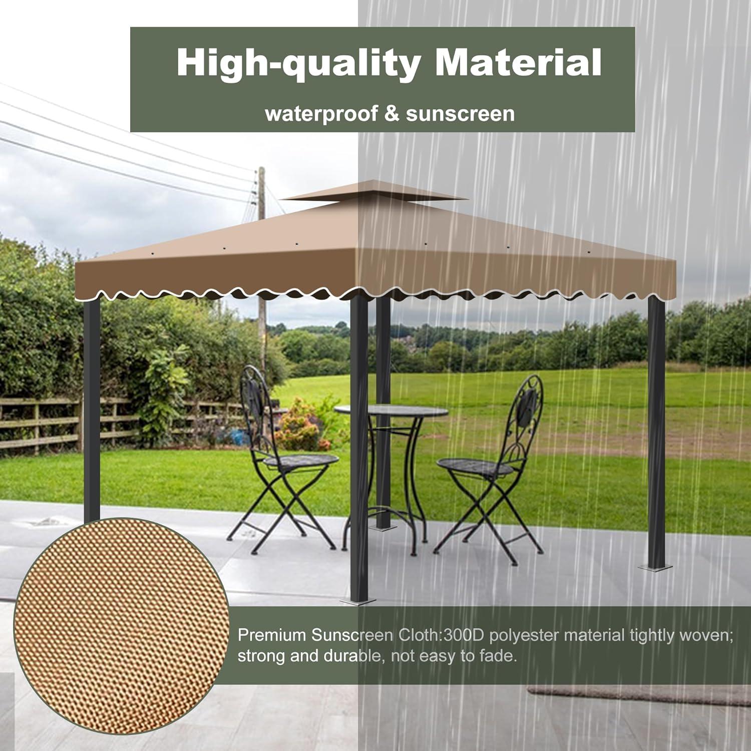 Cubierta de Dosel Reemplazo Qdreclod 10x10 Caqui Impermeable