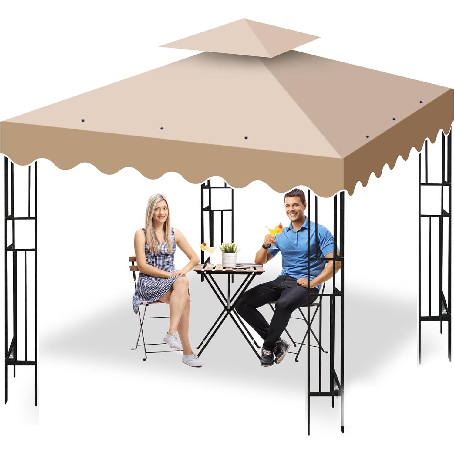 Cubierta de Dosel Reemplazo Qdreclod 10x10 Caqui Impermeable