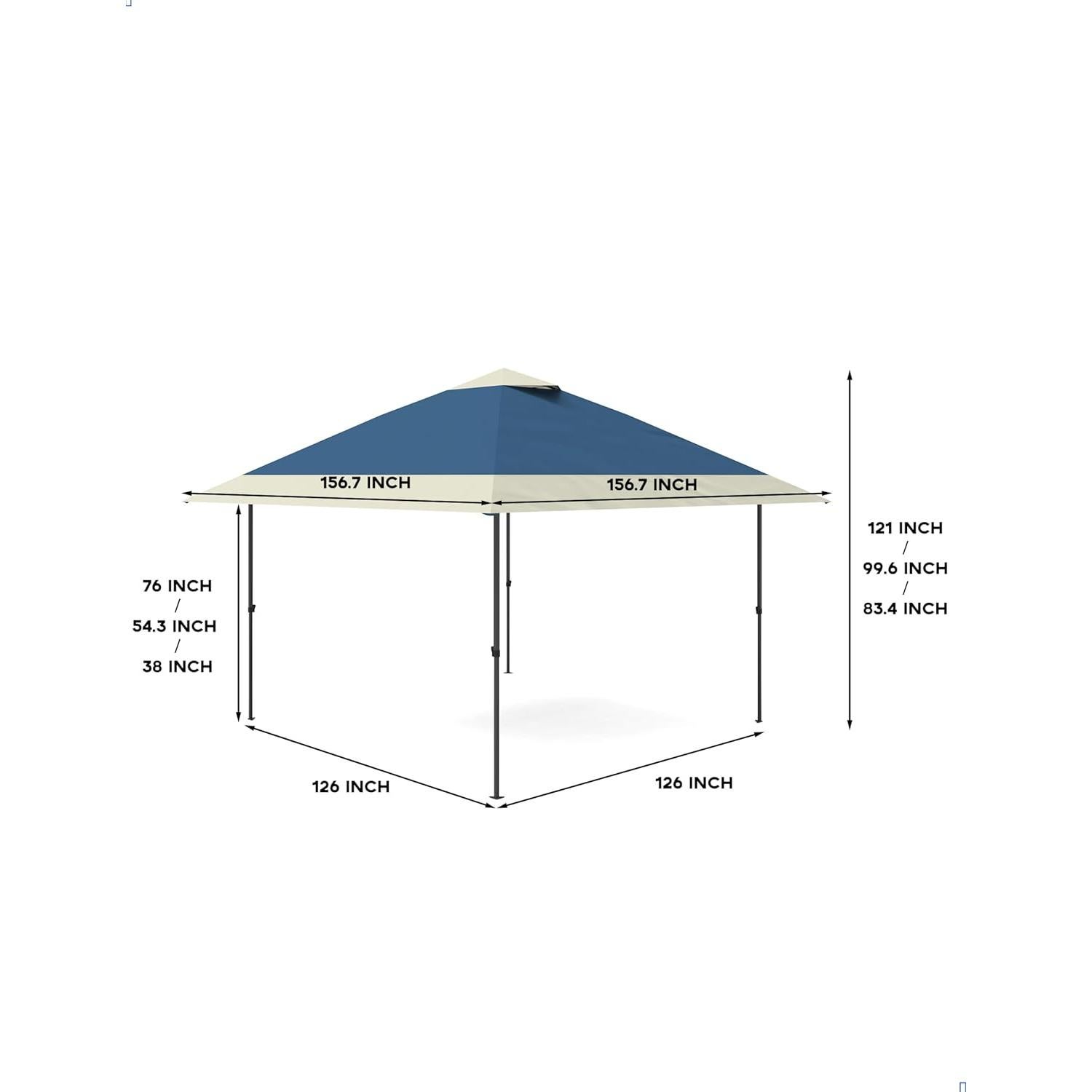 Gazebo Plegable GarveeLife 2x2m con Red Mosquitos - Azul Marino