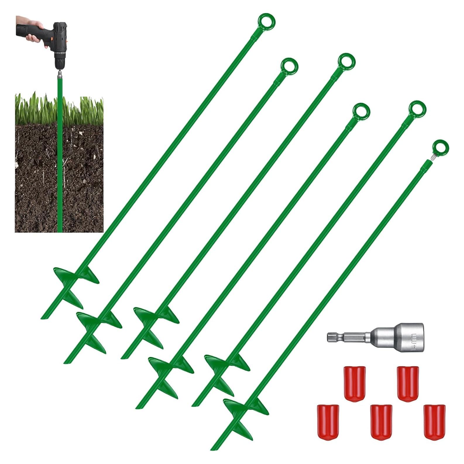 Kit de Anclaje Metálico Lasnten 6 Pcs 76 cm para Camping