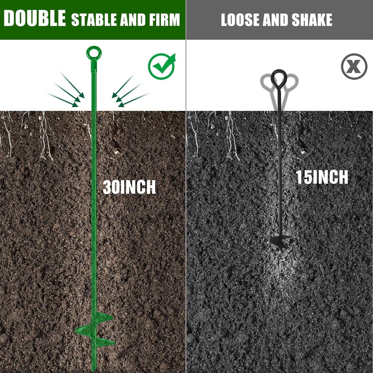 Kit de Anclaje Metálico Lasnten 6 Pcs 76 cm para Camping