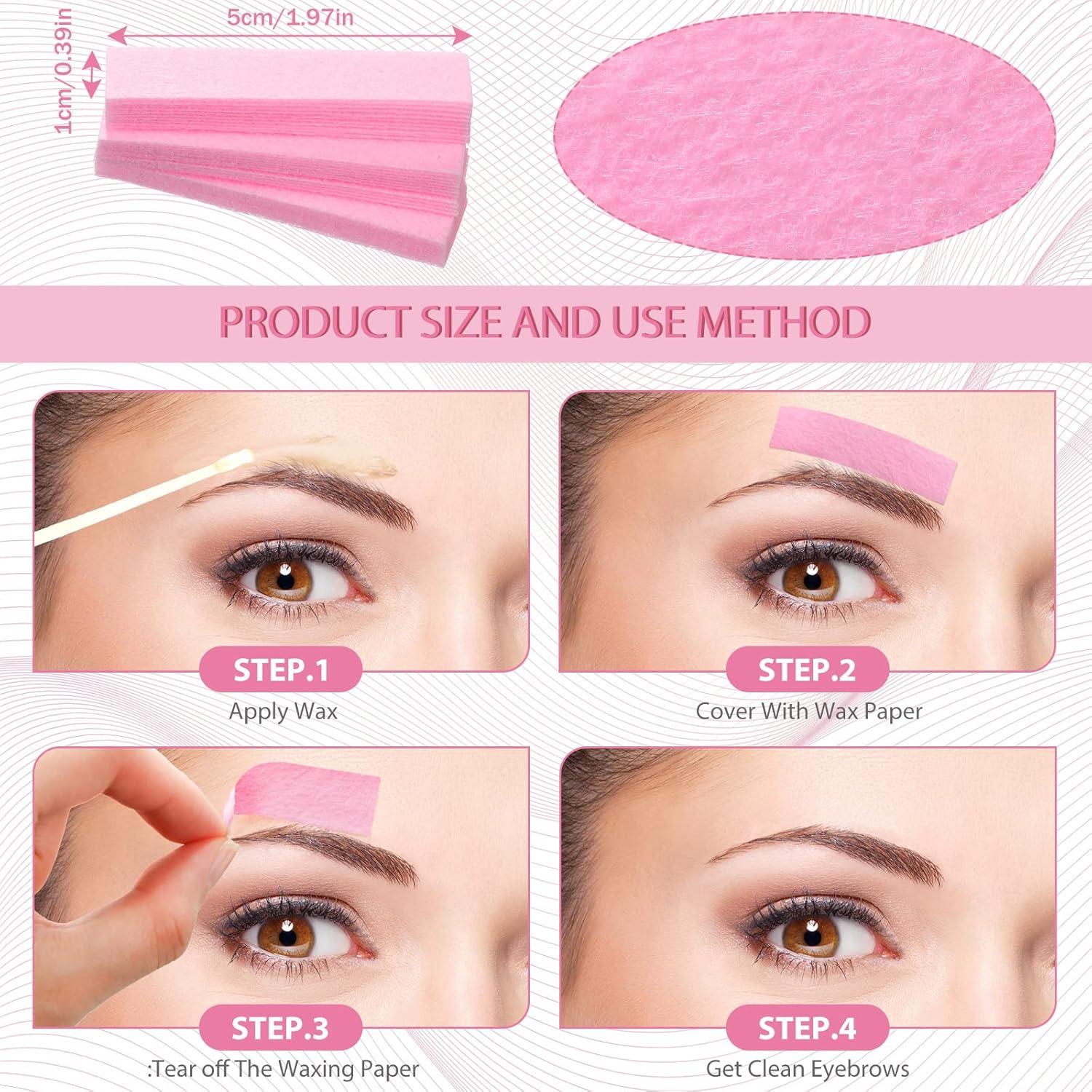 Cintas de Cera para Depilación Maitys 400 Piezas Rosa 1x5 cm