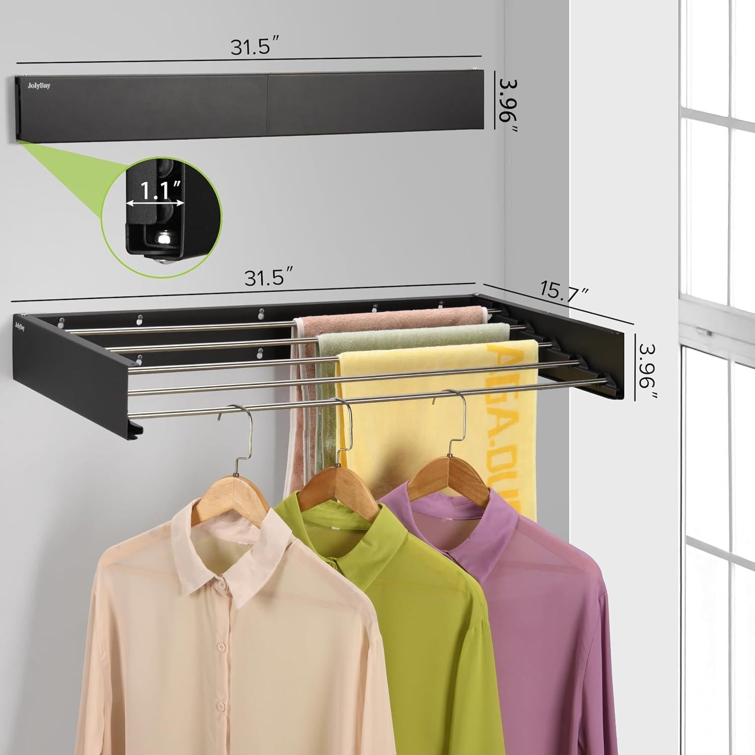 Soporte de Secado de Ropa Plegable JolyBay 80 cm Acero Inoxidable