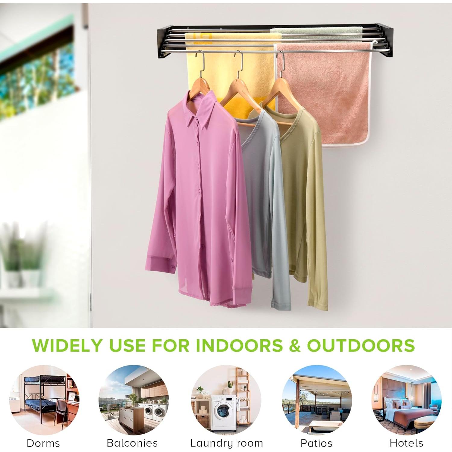 Soporte de Secado de Ropa Plegable JolyBay 80 cm Acero Inoxidable