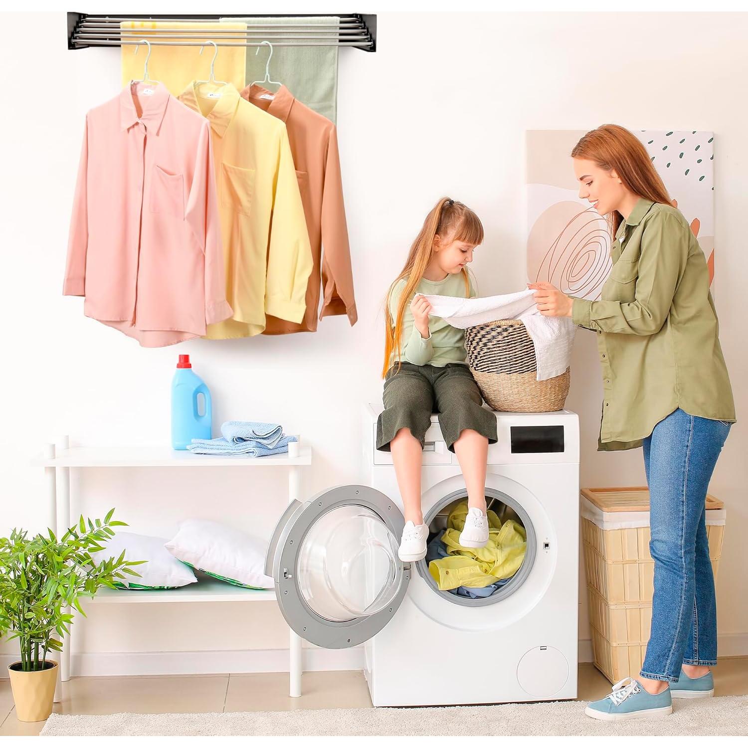 Soporte de Secado de Ropa Plegable JolyBay 80 cm Acero Inoxidable