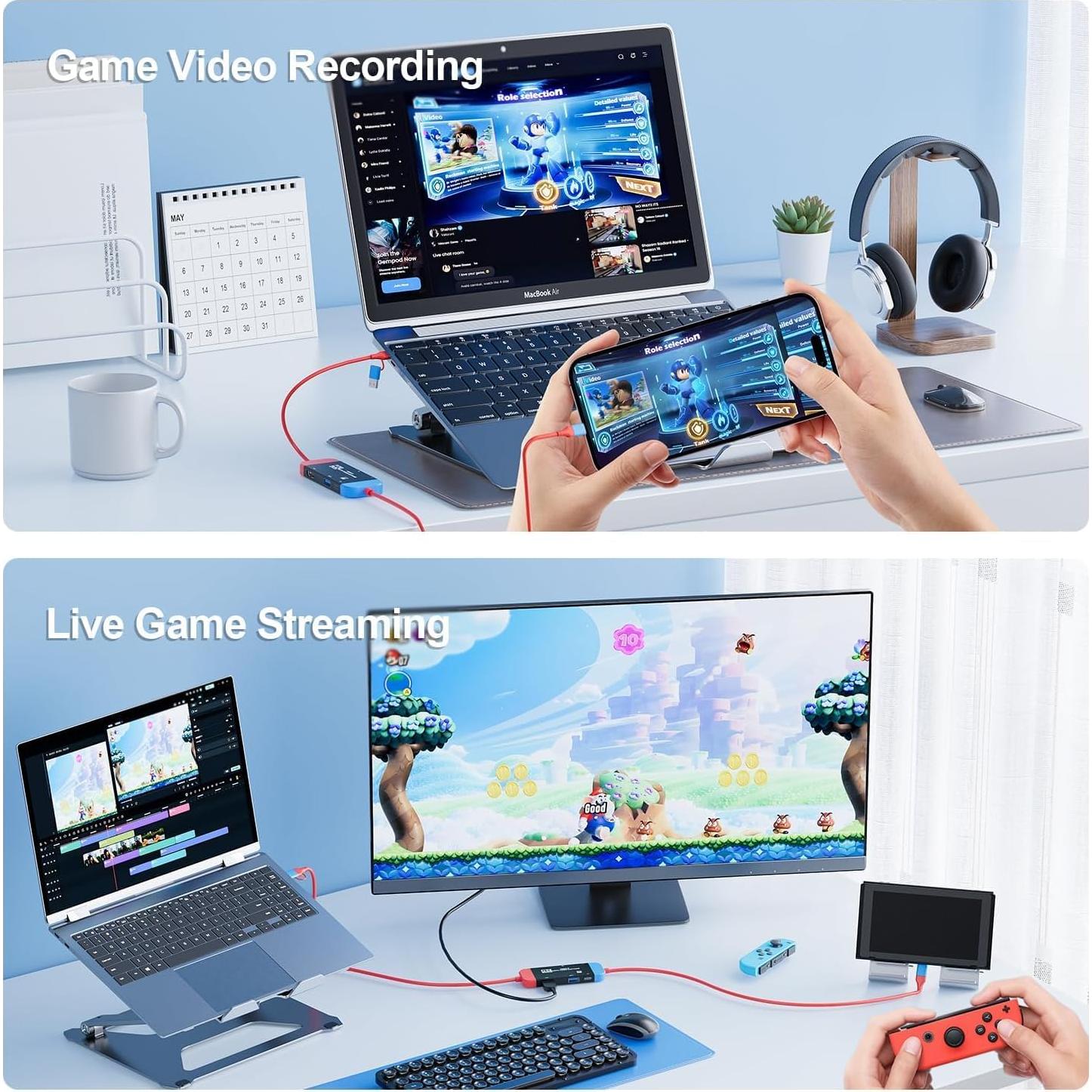 Tarjeta de Captura GKEAPZA USB C 4K 100W para Juegos y Streaming