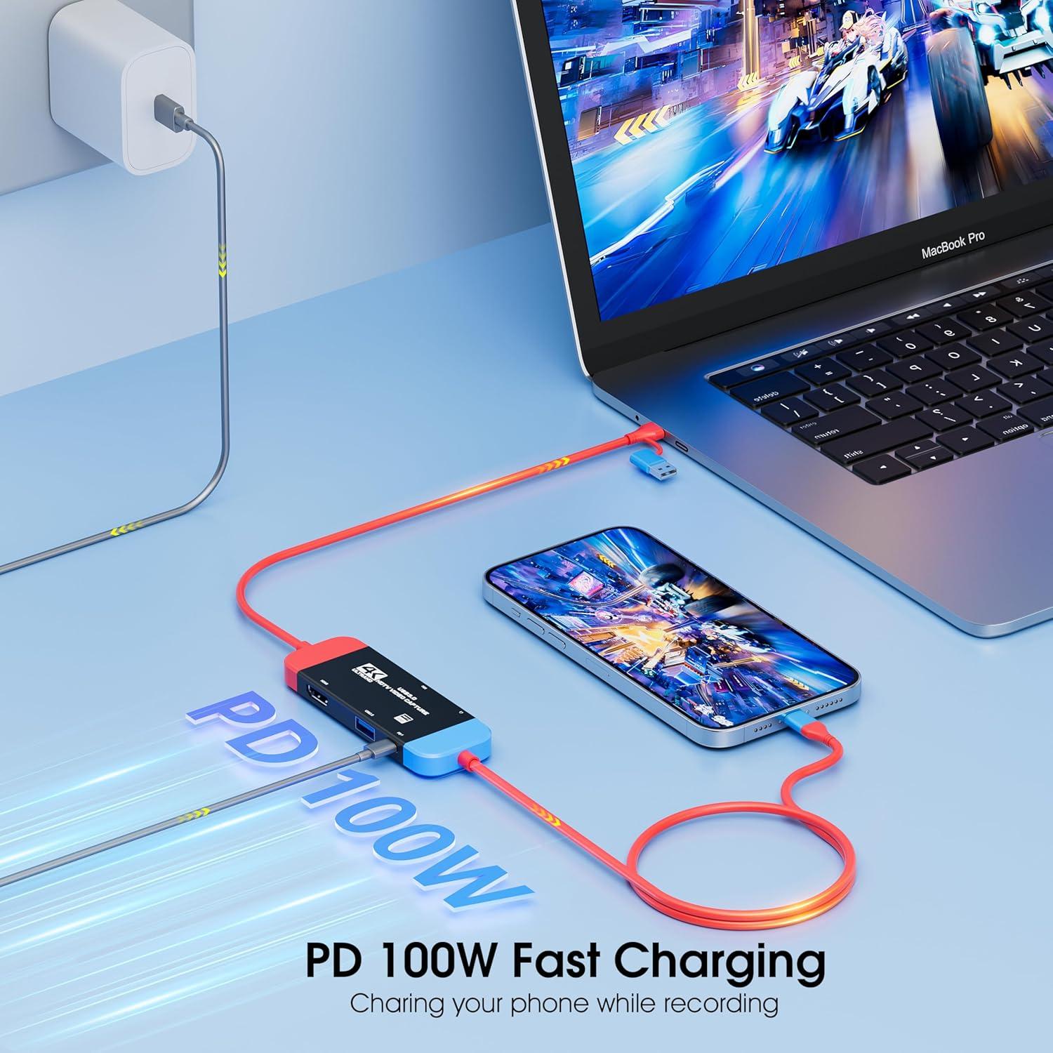 Tarjeta de Captura GKEAPZA USB C 4K 100W para Juegos y Streaming