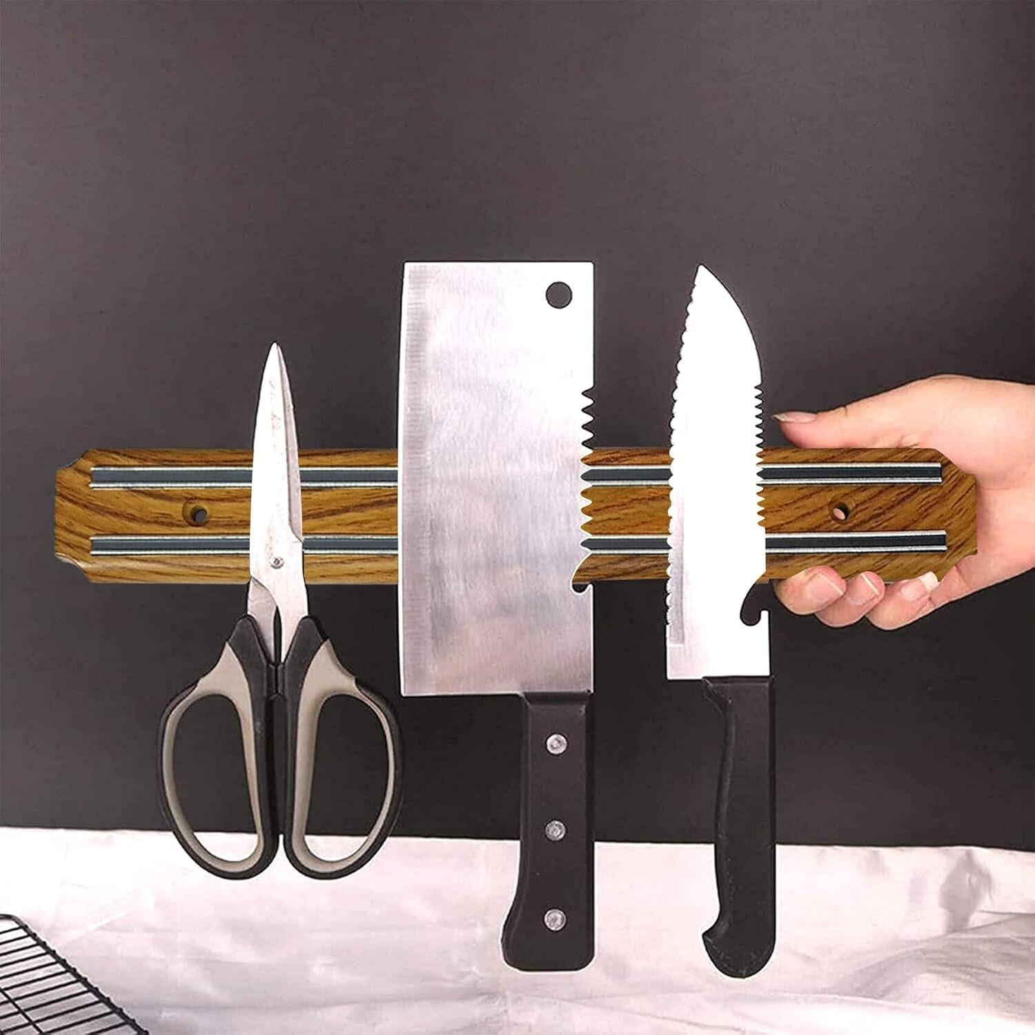 Soporte Magnético para Cuchillos EDSRDUX 38.1 cm Grano de Madera