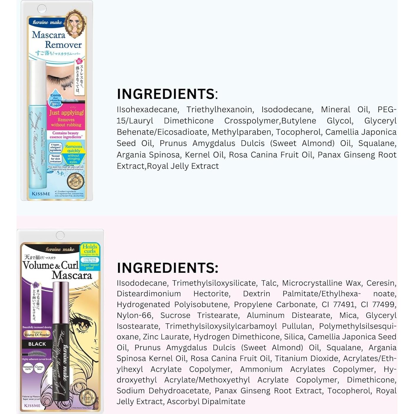 Máscara Voluminizadora a Prueba de Agua KissMe + Desmaquillante