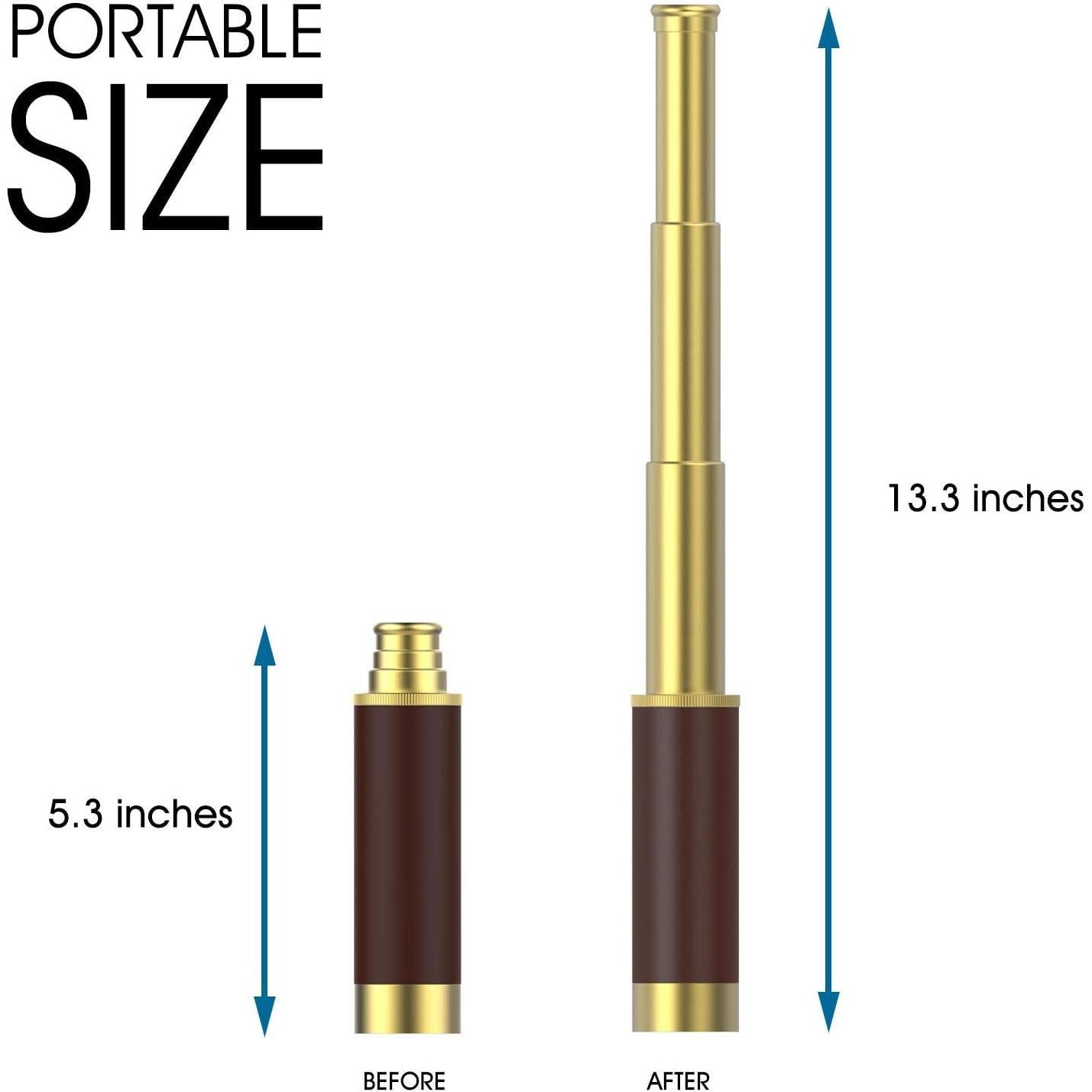 Monóculo Pirata 25x30mm Plegable de Latón para Aventura