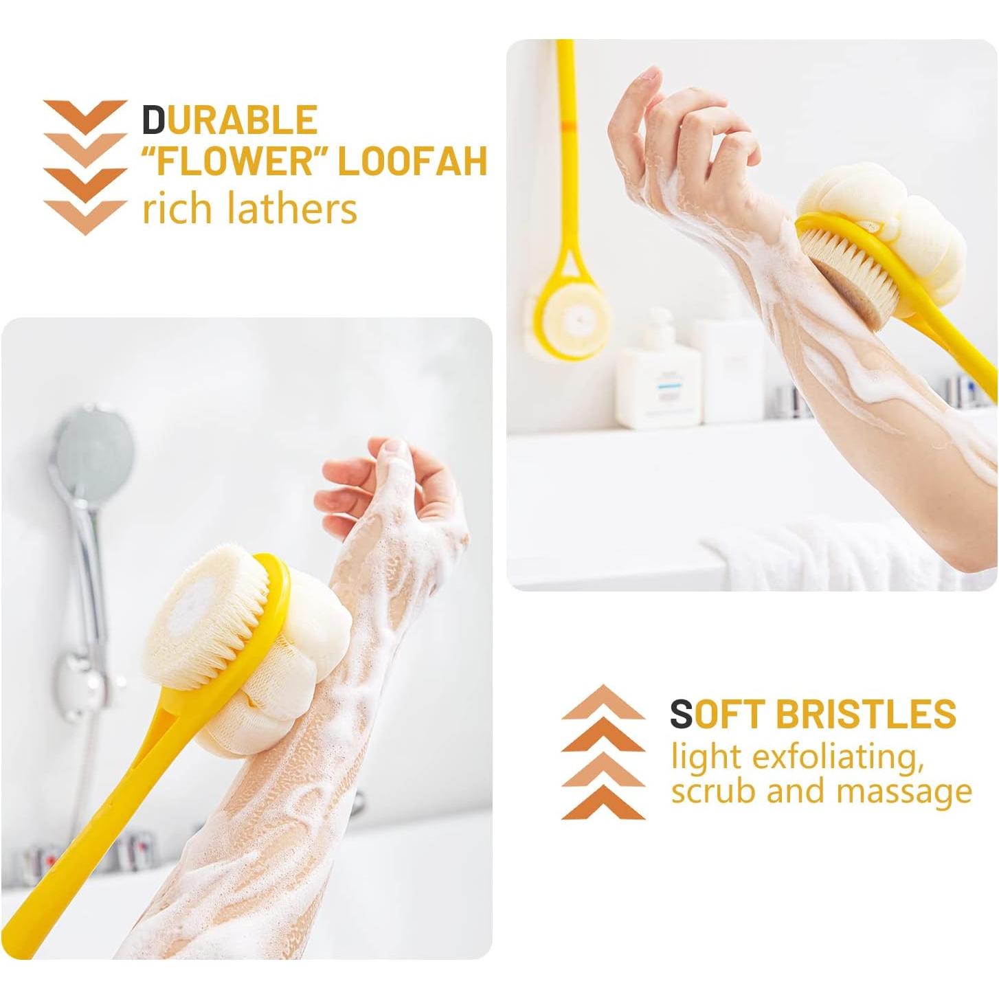 Cepillo de Ducha HONOMA con Lufa y Cerdas Suaves 35.56 cm