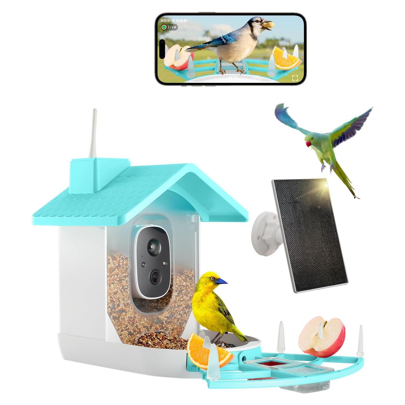 Comedero Inteligente para Aves XimaoEase 1.5L HD AI Solar