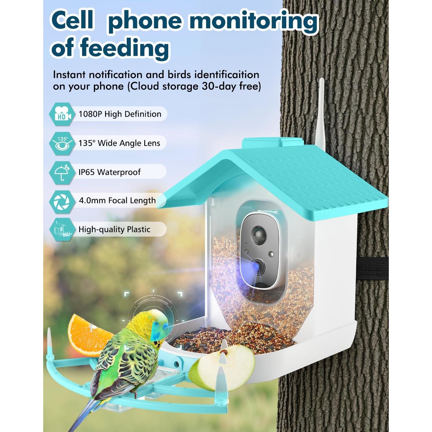 Comedero Inteligente para Aves XimaoEase 1.5L HD AI Solar