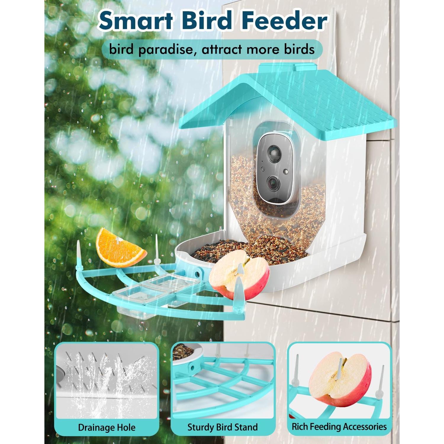 Comedero Inteligente para Aves XimaoEase 1.5L HD AI Solar