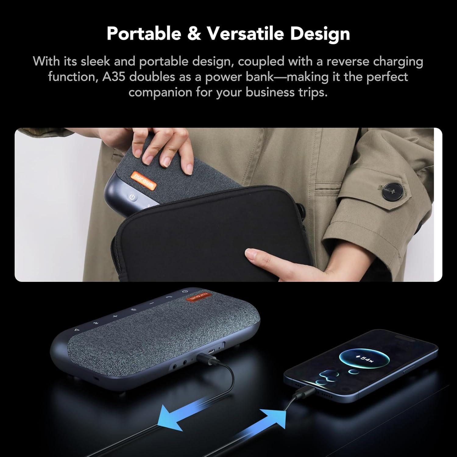 Altavoz de Conferencia NUROUM A35, 15h Batería, Bluetooth/USB