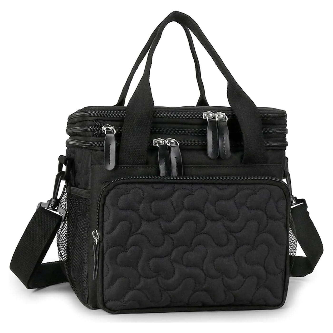 Bolsa de Almuerzo Aislada MOV COMPRA Negra Doble Nivel 48.3x20.3x26.7cm