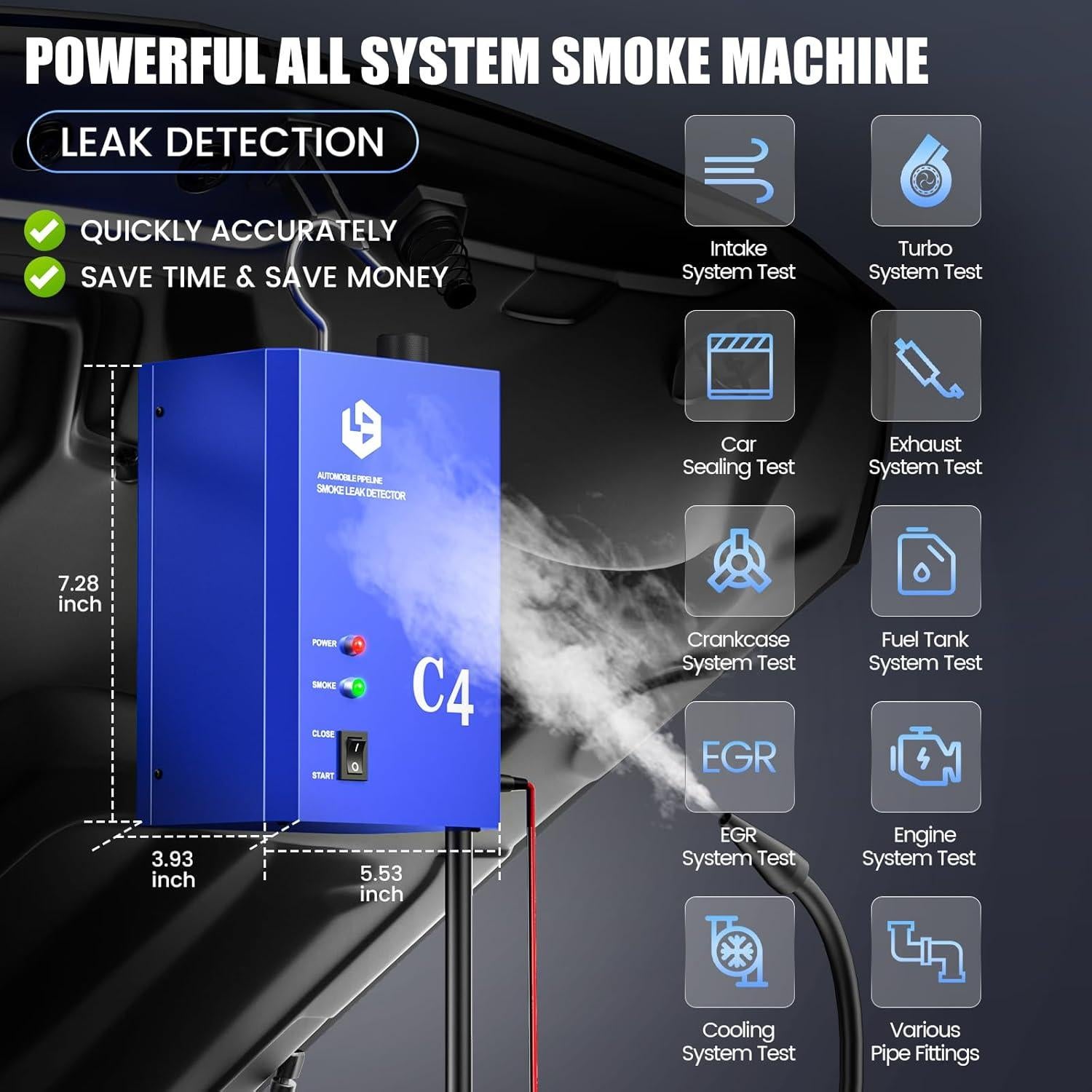 Detector de Fugas de Humo TUIREL SO734 12V con Bomba de Aire