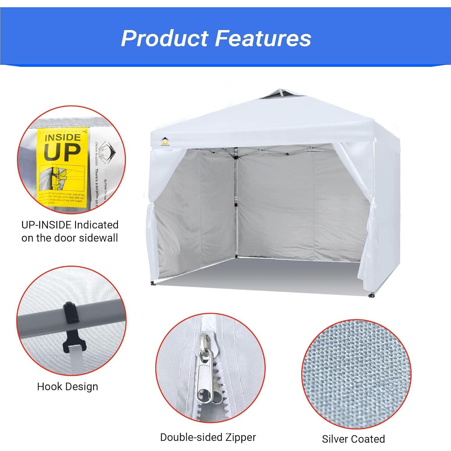 Paredes Laterales para Toldo CROWN SHADES 10x10 Blanca 4pck