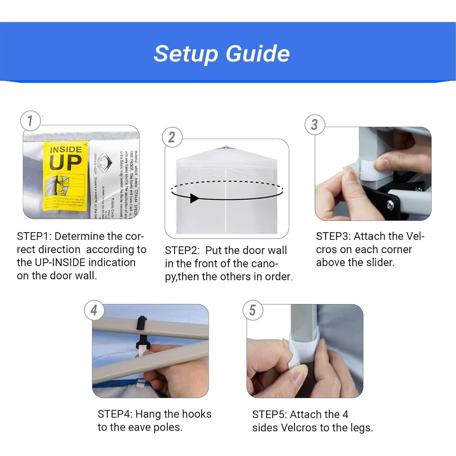 Paredes Laterales para Toldo CROWN SHADES 10x10 Blanca 4pck