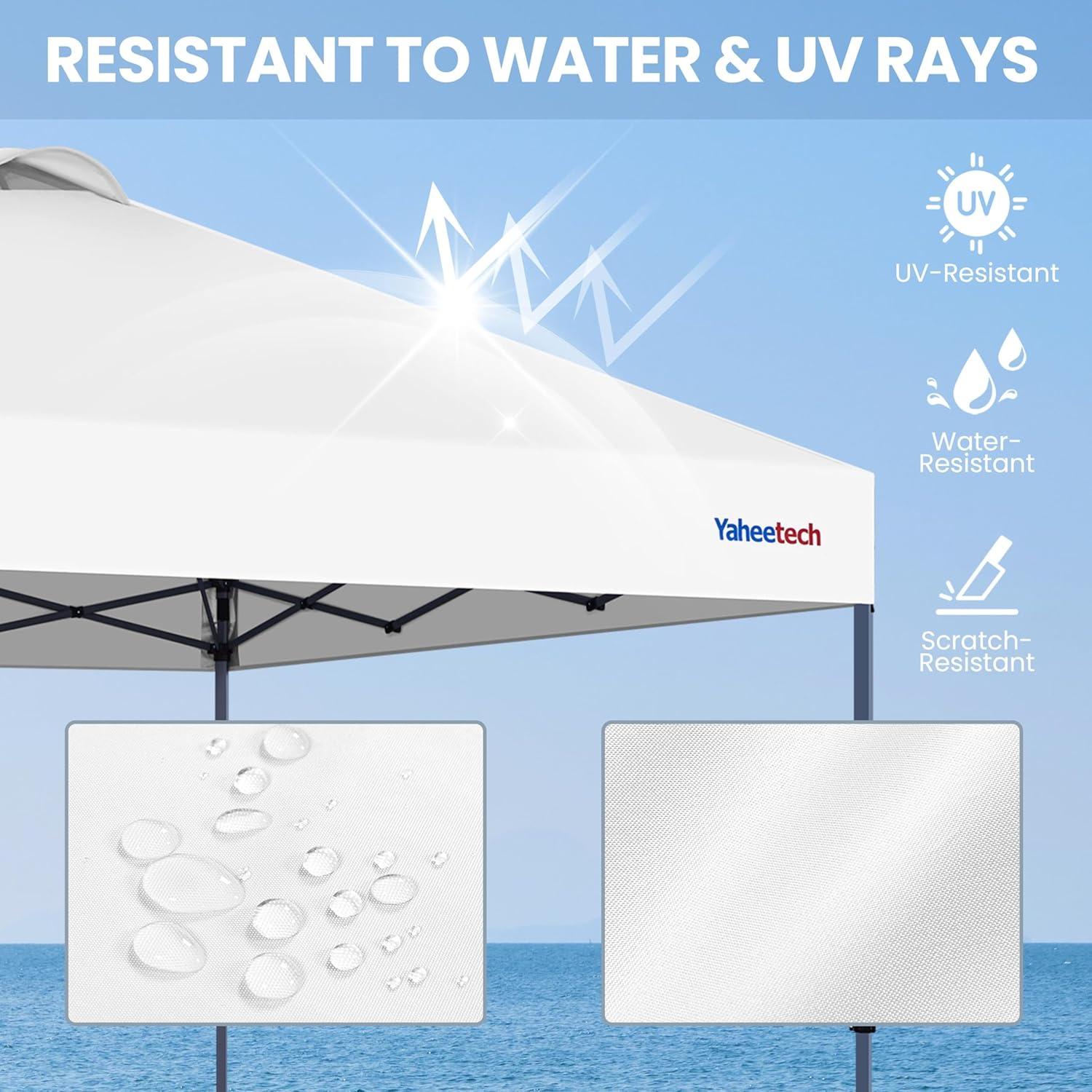 Carpa Plegable Yaheetech 3x3m Blanca Impermeable con Ruedas