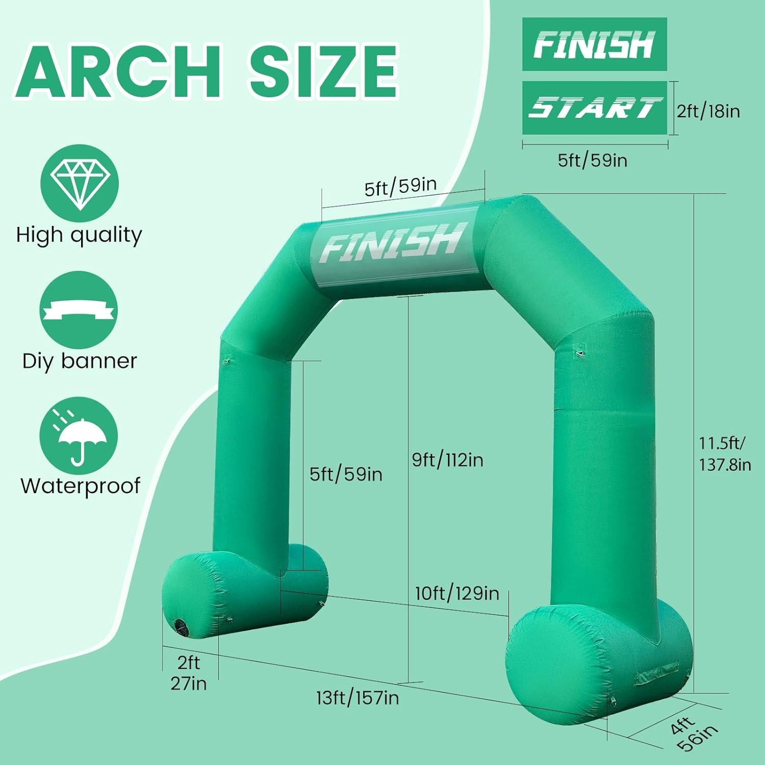 Arco Inflable 4m Verde JL-Inflate con Ventilador y Banners