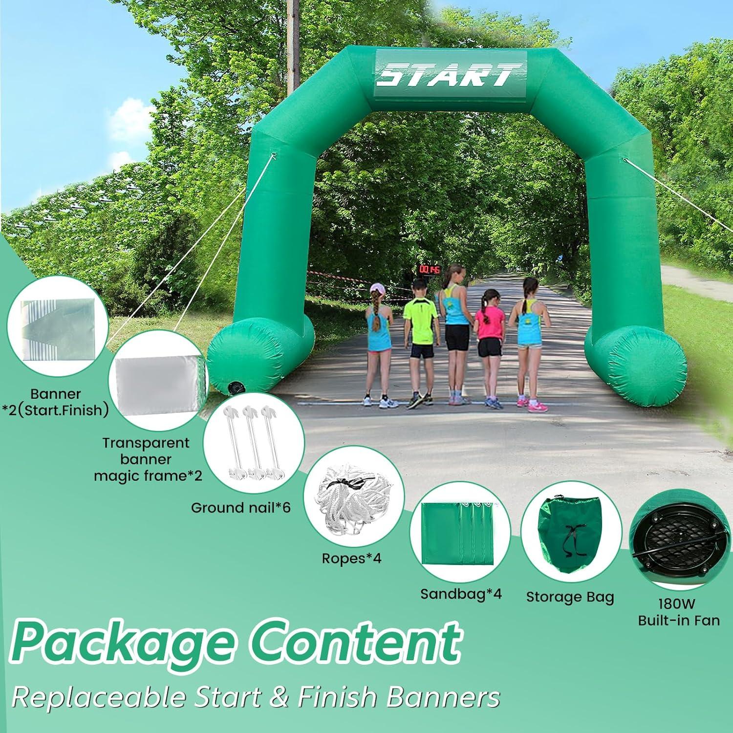 Arco Inflable 4m Verde JL-Inflate con Ventilador y Banners