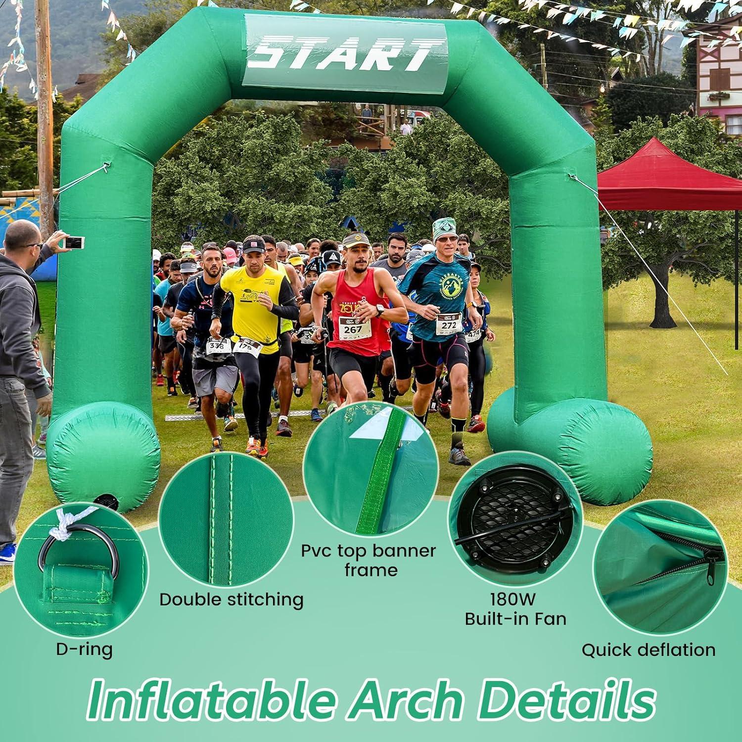 Arco Inflable 4m Verde JL-Inflate con Ventilador y Banners
