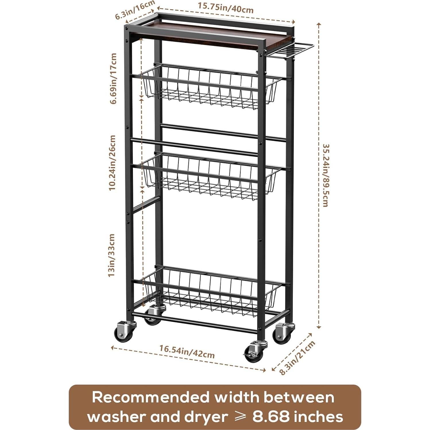 Carro de Almacenamiento Rodante Slim PAPAGIFTREE 4 Niveles