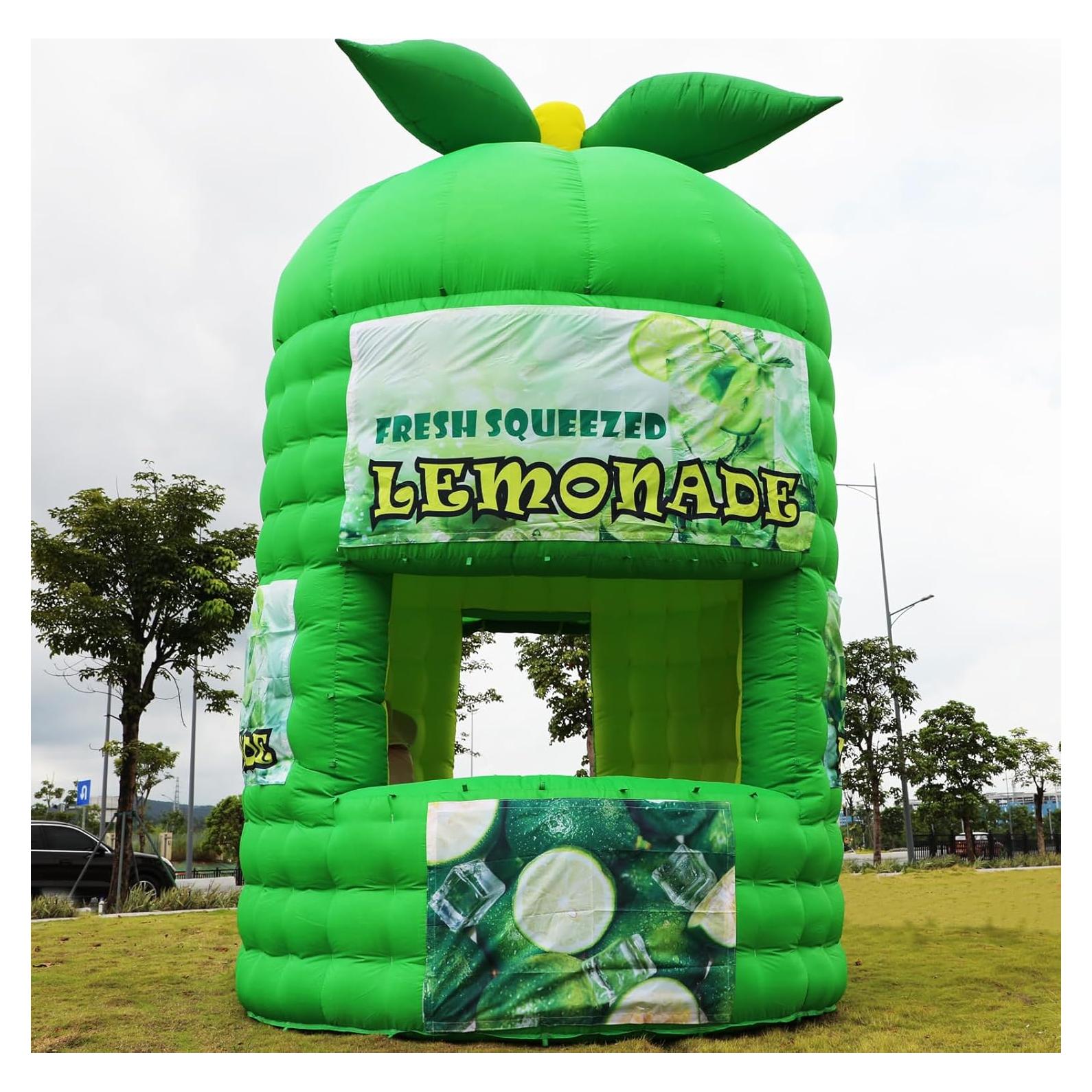 Stand Inflable de Limón Verde Yuhuya 3.05x3.05x4.57m con Ventilador