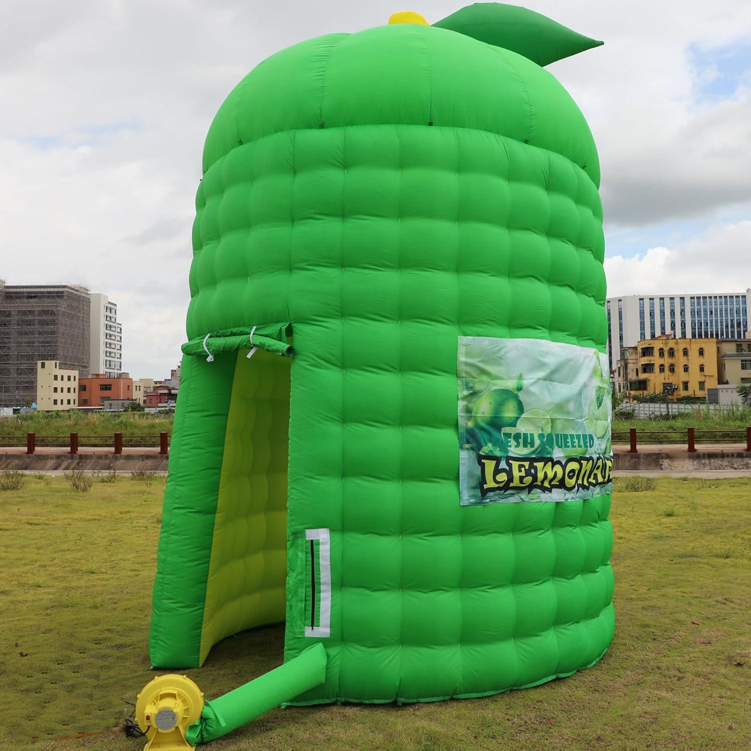 Stand Inflable de Limón Verde Yuhuya 3.05x3.05x4.57m con Ventilador