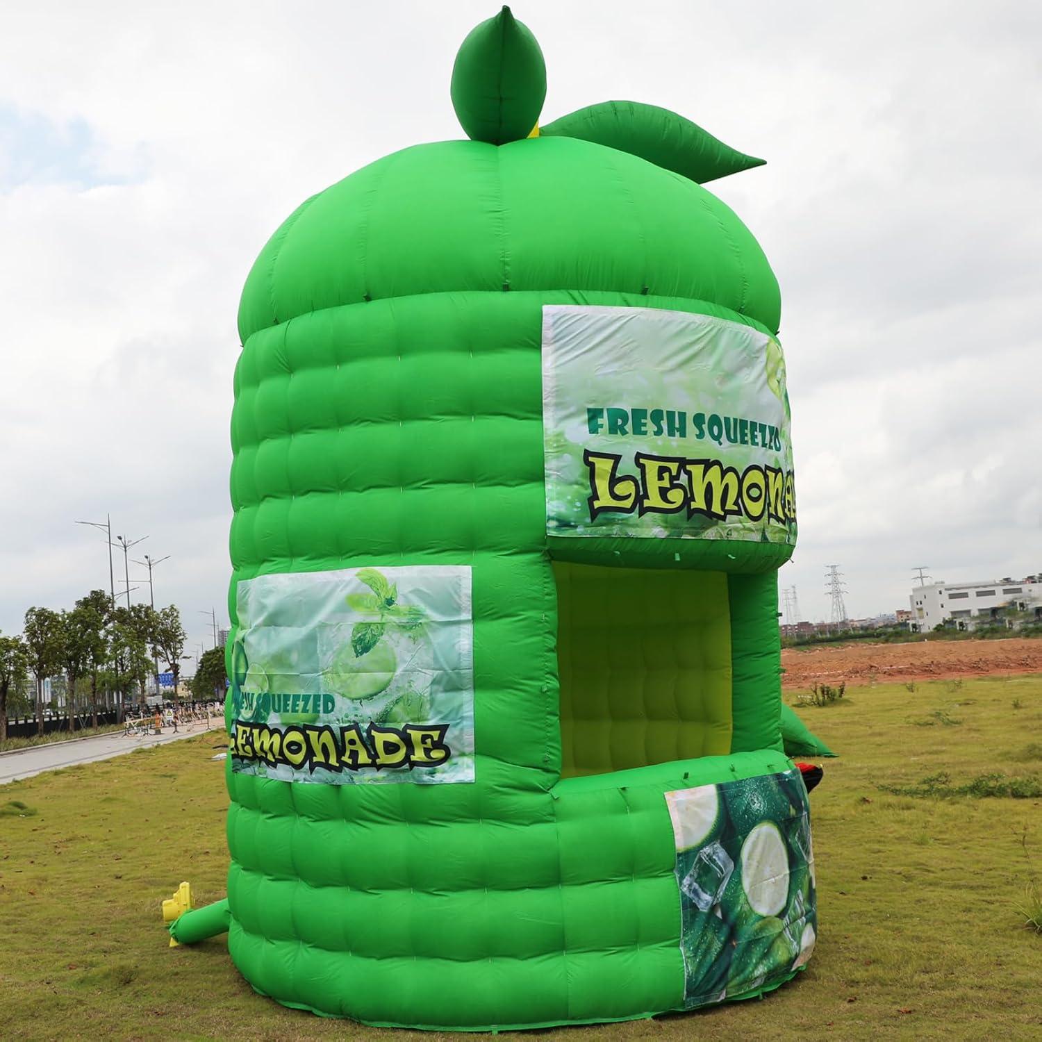 Stand Inflable de Limón Verde Yuhuya 3.05x3.05x4.57m con Ventilador