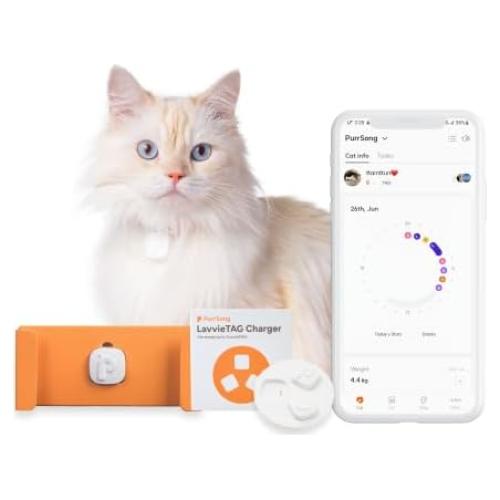 Conjunto de Cargador PurrSong LavvieTAG para Gato - Monitoreo de Actividad