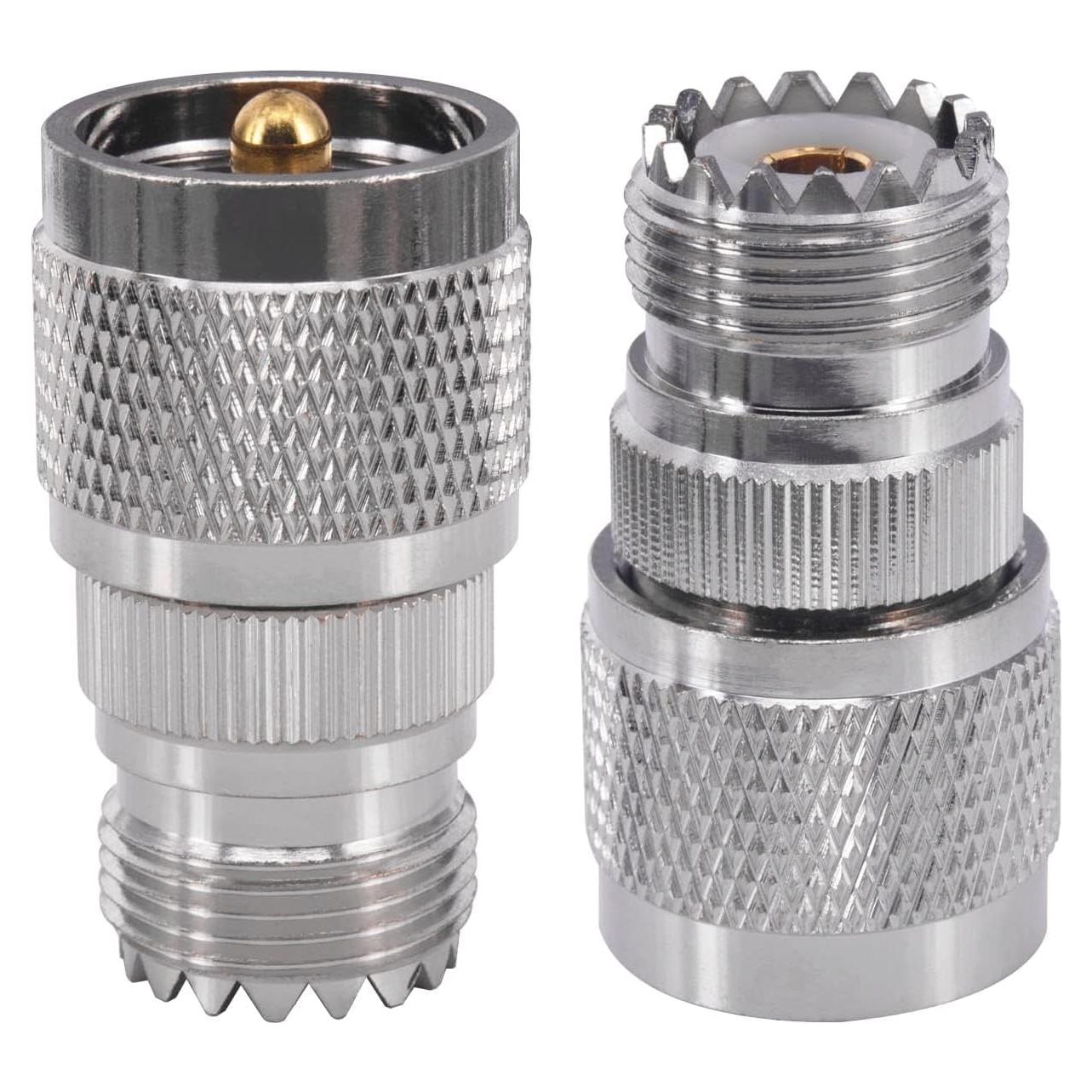 Conector Coaxial UHF Macho a Hembra Boobrie PL259 SO239 - Paquete de 2