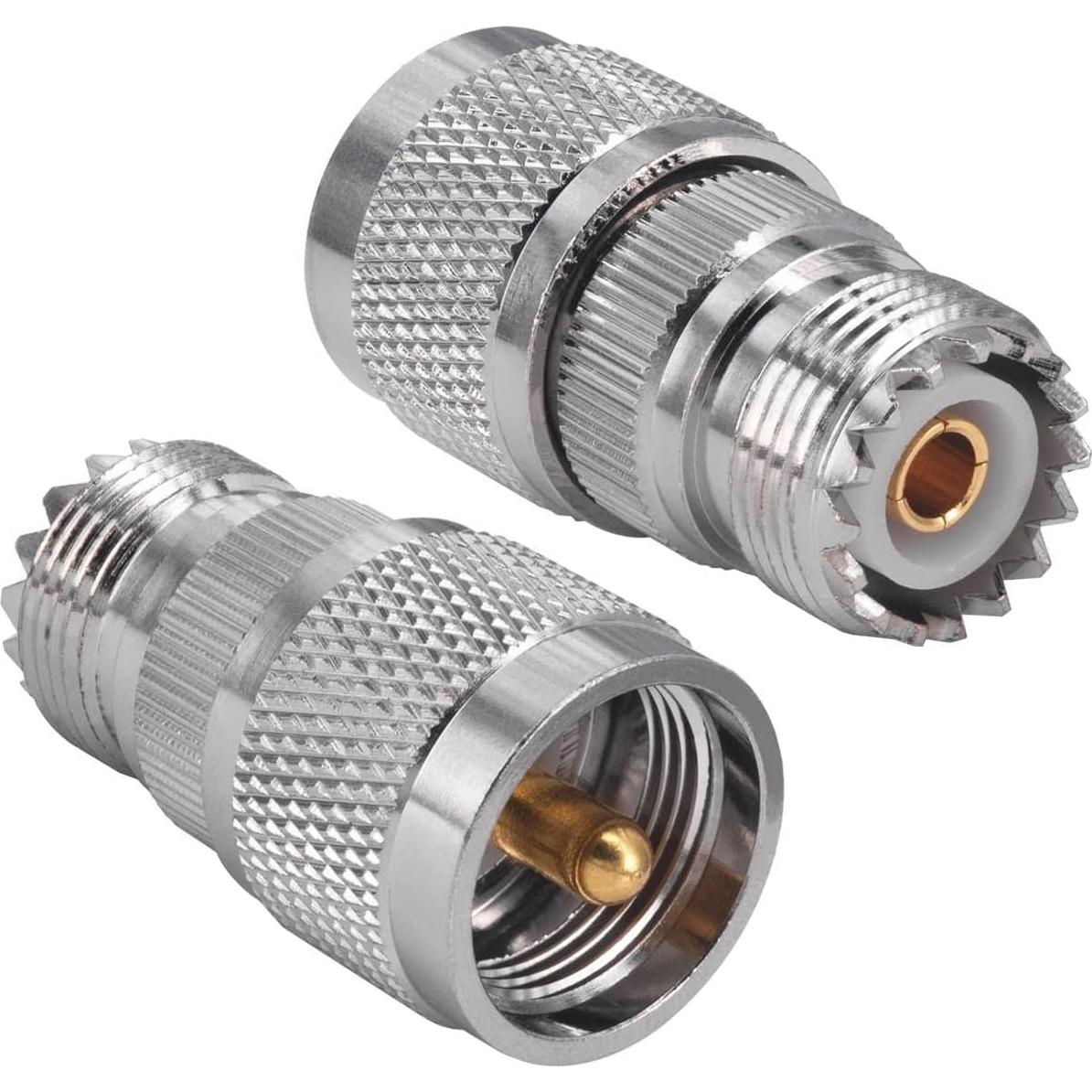 Conector Coaxial UHF Macho a Hembra Boobrie PL259 SO239 - Paquete de 2
