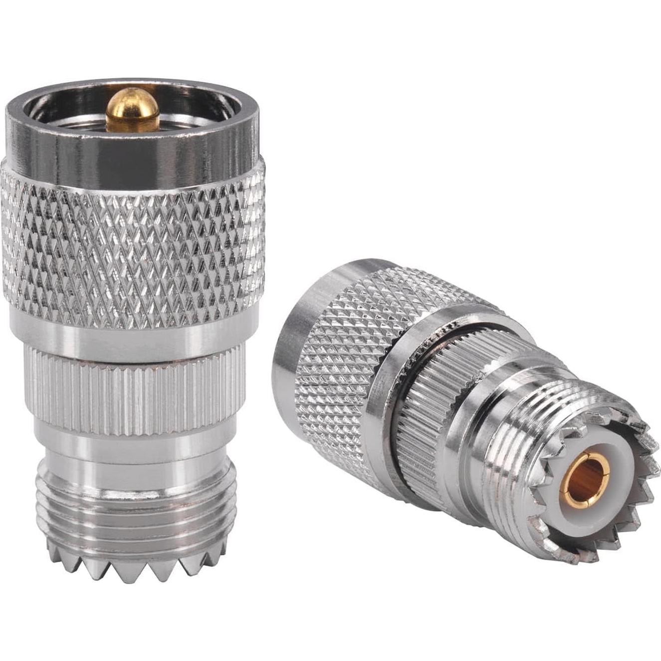 Conector Coaxial UHF Macho a Hembra Boobrie PL259 SO239 - Paquete de 2